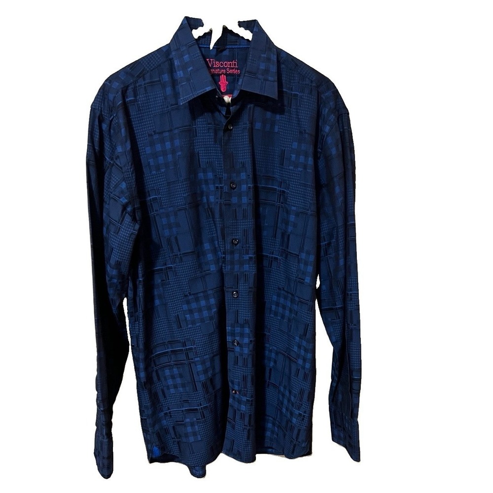 Visconti Limited Edition signature series‎ Shirt Men's Sz Med Navy Blue